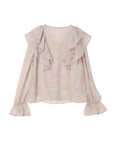 earth music&ecology 花柄ラッフルブラウス