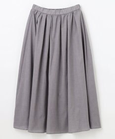 ANY 【ウエストゴム】シャンブレーライクフレアスカート