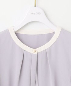 ANY SIS L 【洗える】2WAYバイカラーフレア ブラウス