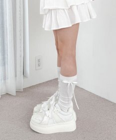 WEGO ダブルリボンフリルスニーカー