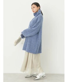 earth music&ecology ブークレハーフジップミニワンピース