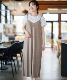 Tiaclasse 【2点セット】変形プリーツキャミワンピース＆Tシャツ