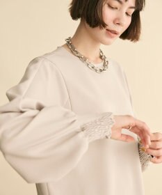 #Newans 【洗濯機可】シャーリングカフスパウダリーブラウス