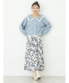 earth music&ecology フリルカラーカーディガン