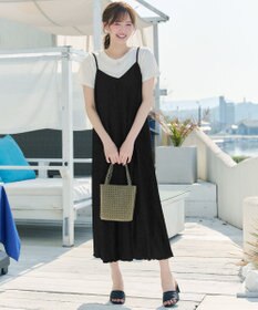 Tiaclasse 【2点セット】変形プリーツキャミワンピース＆Tシャツ