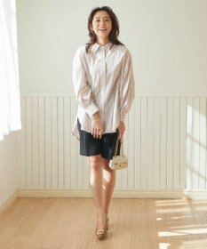 Feroux 【洗える】カラーストライプビッグ シャツ