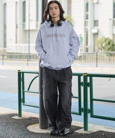 WEGO 【ユニセックス着用ITEM】エンボスステッチロゴプルパーカー