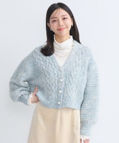 earth music&ecology スラブラメヤーンケーブルカーディガン