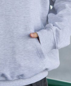 WEGO 【ユニセックス着用ITEM】エンボスステッチロゴプルパーカー