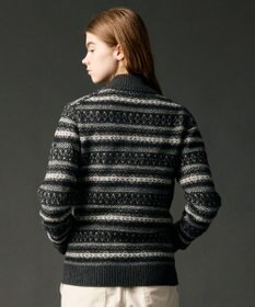 JOSEPH ABBOUD MOUNTAIN 【軽量/ソフト】ラム×モールジャカード ニットブルゾン