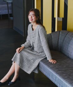 Tiaclasse 【洗える】ツイードノーカラージャレロ