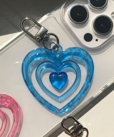 WEGO カラフルクリアハートミニキーホルダー