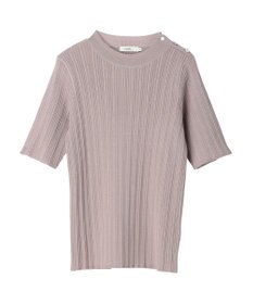 earth music&ecology ショルダーボタンリブニットプルオーバー