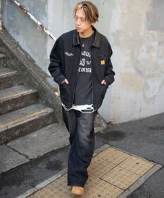 WEGO ワーカーズダブルニーデニムパンツ