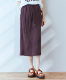23区 【SLOW/洗える】ランダムリブフライス スカート