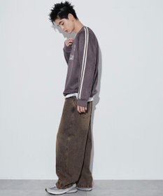 WEGO 【ユニセックス着用ITEM】フェイクスウェードグラフィックプルオーバー