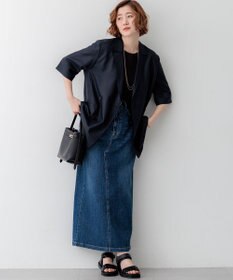 23区 【先行予約】リネンライクグロッシー ハーフスリーブ ダブル ジャケット