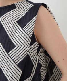 UCHINO クレープガーゼ ジオメトリックブラウス