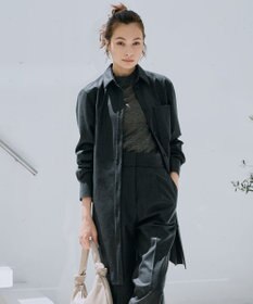 ICB L 【洗える】 ウールミルドサキソニー ロングシャツ