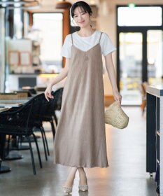 Tiaclasse 【2点セット】変形プリーツキャミワンピース＆Tシャツ