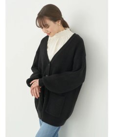 earth music&ecology アンチピリング畦Ｖネックカーディガン