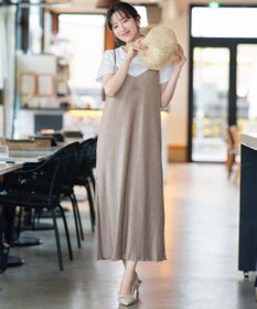 Tiaclasse 【2点セット】変形プリーツキャミワンピース＆Tシャツ