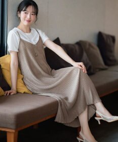 Tiaclasse 【2点セット】変形プリーツキャミワンピース＆Tシャツ