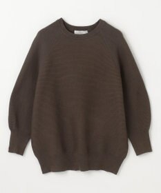 ANY L 【洗濯機可/6色展開】ラウンドネックガーターニット