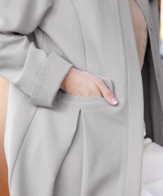 Tiaclasse 【ダブルストレッチ・洗える】ノーカラーAラインコート