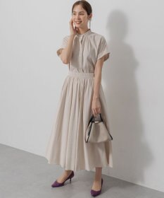 組曲 バウンディングシャーティング バンドカラーフリル ブラウス