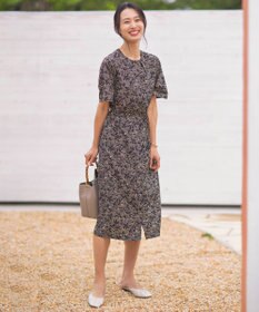 J.PRESS LADIES 【洗える】ボタニカルプリント ワンピース