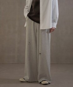 WEGO 【ウエストゴム】ダメージスウェットバギーパンツ