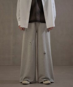 WEGO 【ウエストゴム】ダメージスウェットバギーパンツ