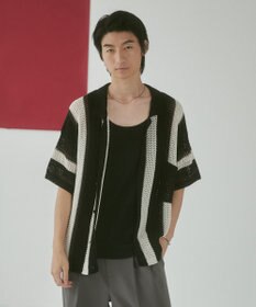 WEGO メッシュストライプニットカーディガン（SS）