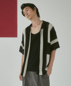 WEGO メッシュストライプニットカーディガン（SS）
