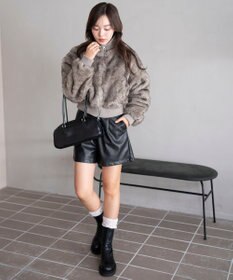 WEGO 【25年秋冬新作】フェイクファーショートブルゾン