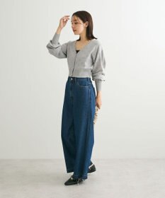 Green Parks ・ｓｗｉｎｇ　ｂｙ　ハート柄スカシニットカーディガン