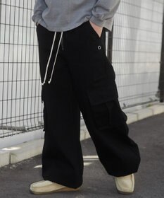 WEGO 【ウエストゴム】スーパーフレアカーゴパンツ