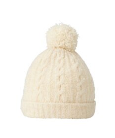 MIKI HOUSE HOT BISCUITS ぼん天付きケーブル編みモールニット帽子
