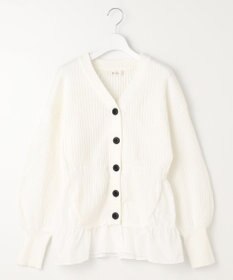 Feroux 【洗える】ペプラム カーディガン