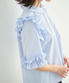 #Newans ロマンティックフリルディテールシャツ