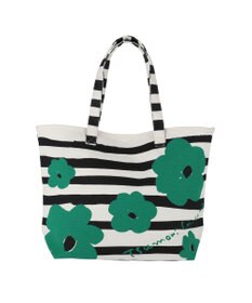 tsumori chisato CARRY フラワーボーダー トートバッグ 花柄 ボーダー