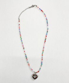 WEGO Lカラービーズハートネックレス