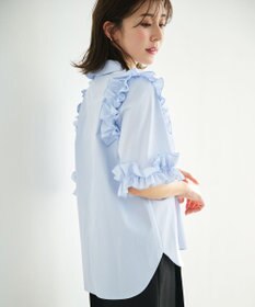 #Newans ロマンティックフリルディテールシャツ