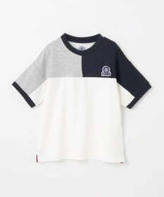 J.PRESS KIDS 【吸水速乾】【100-130cm】ポンチローマ トリコロール 切替Ｔシャツ
