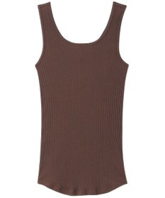 une nana cool 綿100% リブ編みコットン タンクトップ