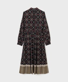 GRACE CONTINENTAL チェーンベルトプリントワンピース