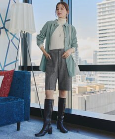 Tiaclasse L 【洗える】コーデュロイシャツチュニックブラウス