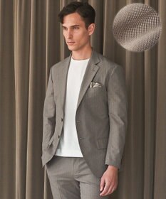 GOTAIRIKU 圧倒的清涼感・８つの夏機能【接触冷感/通気性/軽量/撥水…等】クールドッツ セットアップジャケット_ヘリンボーンプリント（25年モデル）