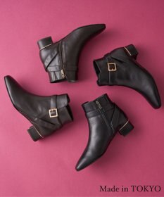 Dominic3 ベルトバックル レザーショートブーツ